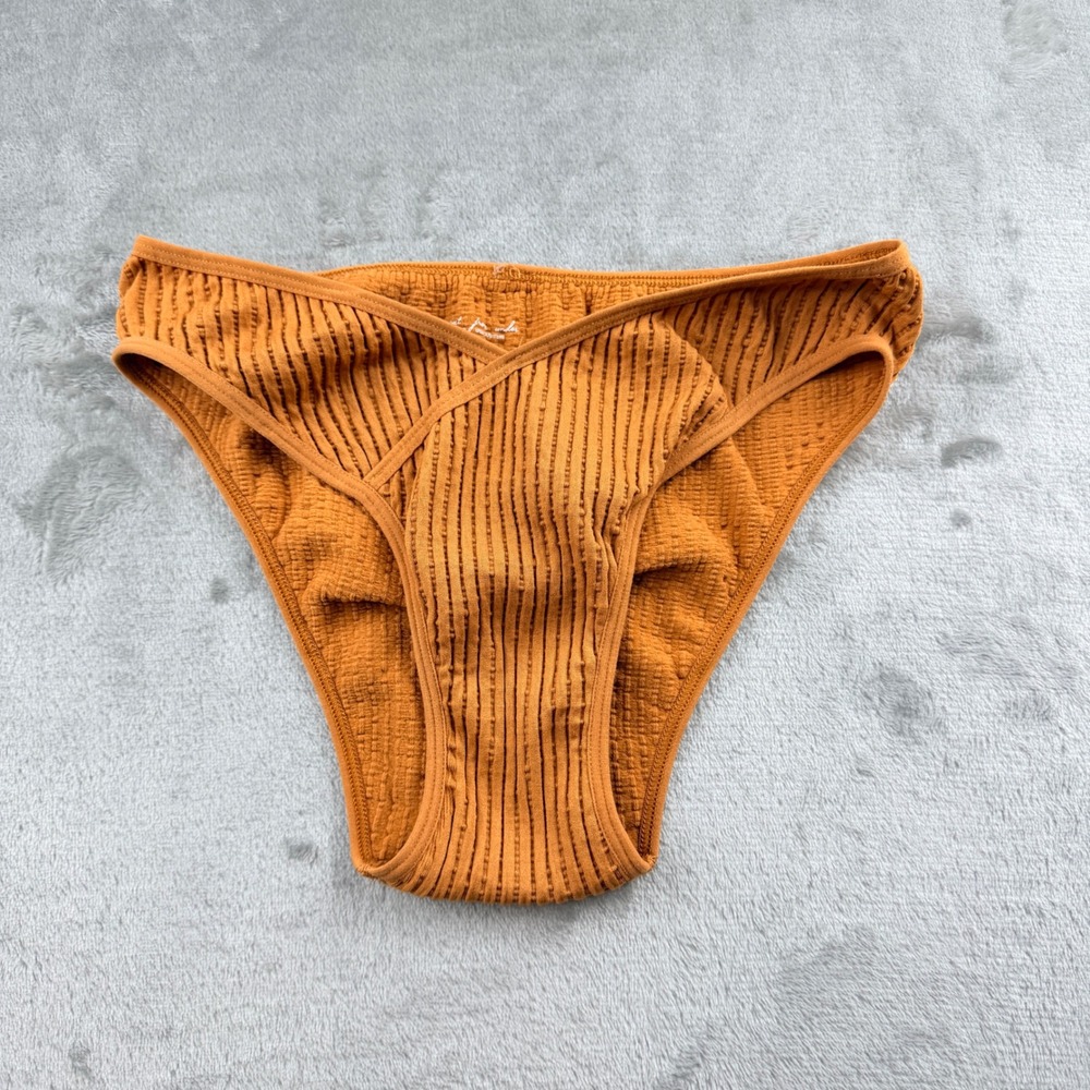 Out From Under for Urban Outfitters Women's L Ribbed Bikini Panty Burnt Orange